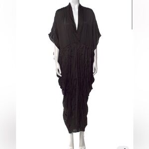 Nicholas K Draped V-Neck Maxi Dress – Black – Size S